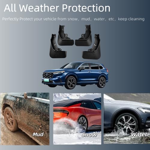 Image of No Drill Mud Flaps Splash Guards Compatible with 2023-2026 Honda CR-V CRV (Gas Only, NOT for Hybrid /PHEV),OEM Style Textured Black Custom Fit All Weather Exterior Accessories(4PCS)