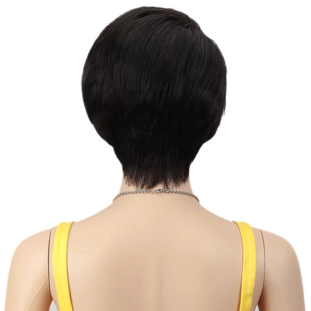 Haarpflege Schwarze Kurz Geschnittene Gerade Bob C Teil Spitze 100% Echthaar Perücken Für Damen Brasilianische Leimlose Alltagsperücke