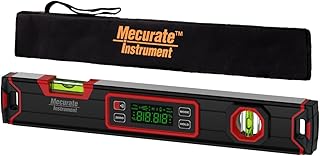 Mecurate 16-Inch Digital Level, Portable Electronic Angle Finder with Backlit Display, ±0.1° Accuracy, Magnetic Base, 4 Measurement Units, Compact Torpedo Smart Level Tool for DIY & Professional Use