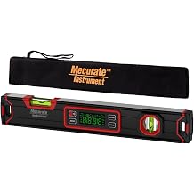 Mecurate 16-Inch Digital Level, Portable Electronic Angle Finder with Backlit Display, 0.1 Accuracy, Magnetic Base, 4 Measurement Units, Compact Torpedo Smart Level Tool for DIY & Professional Use