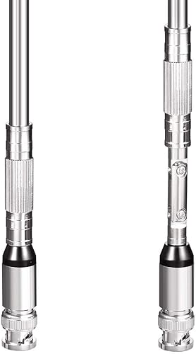 Miniatura 6 de Bingfu Antena de escáner de policía de 20 a 1300 MHz, 8 secciones, telescópica BNC macho jamón, antena de radio de mano, CB de mano, paquete de 2