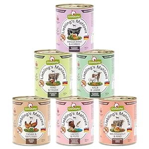 GranataPet Liebling’s Mahlzeit Multipack 2, Nassfutter für Hunde im Probierpaket, Alleinfuttermittel ohne Getreide, Hundefutter mit hohem Fleischanteil & hochwertigen Ölen, 6 x 800 g