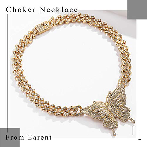 EARENT Butterfly Necklace Gold Rhinestone Necklaces Jewelry for Women2