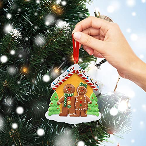Naysku The Family Of 2,3,4 & 5 Gingerbread Christmas Ornament, Gingerbread Figurines Hanging Ornaments, Resin Cute Cartoon Christmas Tree Ornament Charm Hanging Decorations #TOP4