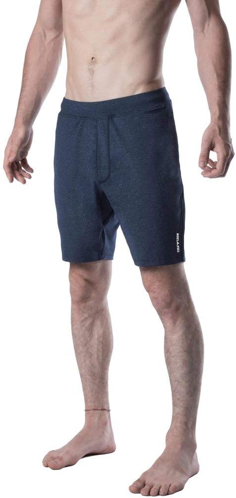 Men's Swerve Pocketless Yoga Training Shorts w/Non-Restrictive Inner Liner - 7" Inseam - Workout, Gym, Training, Run, Tennis