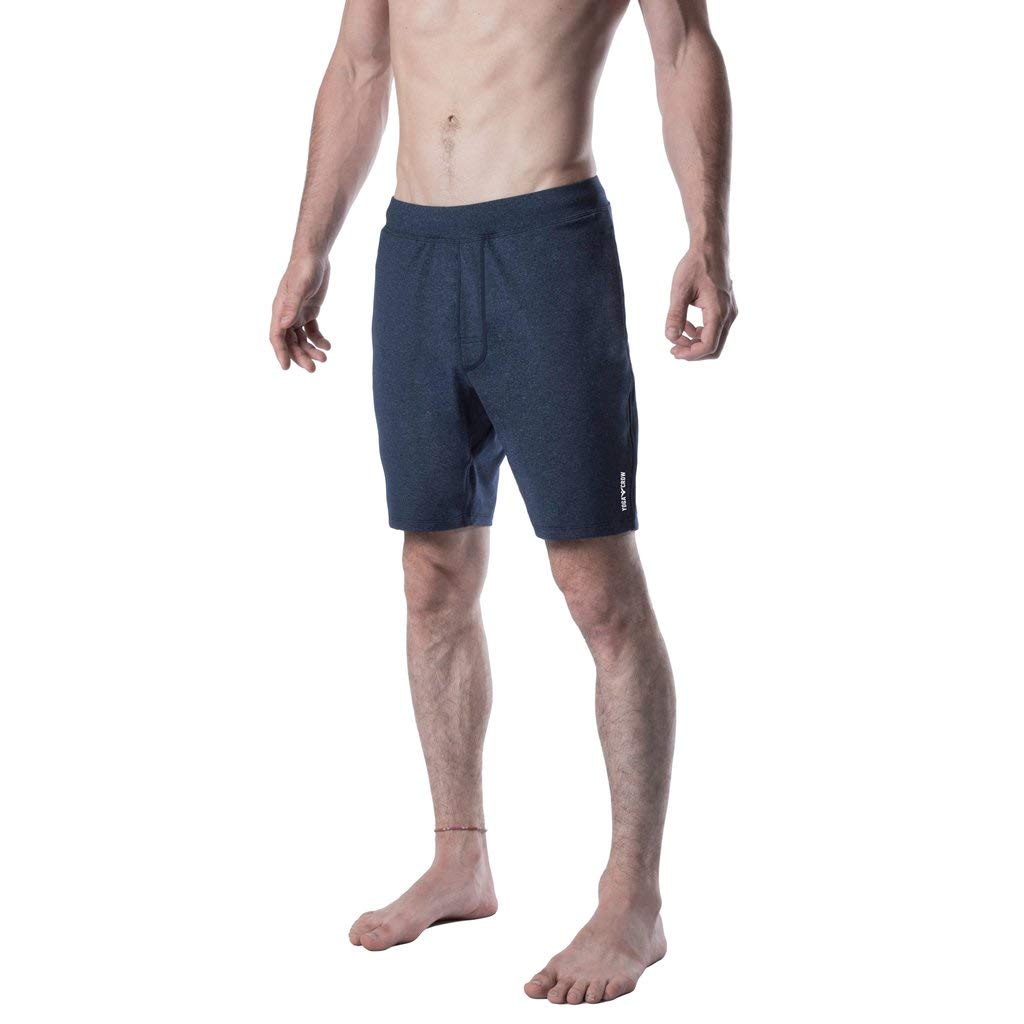 Men's Swerve Pocketless Yoga Training Shorts w/Non-Restrictive Inner Liner - 7" Inseam - Workout, Gym, Training, Run, Tennis