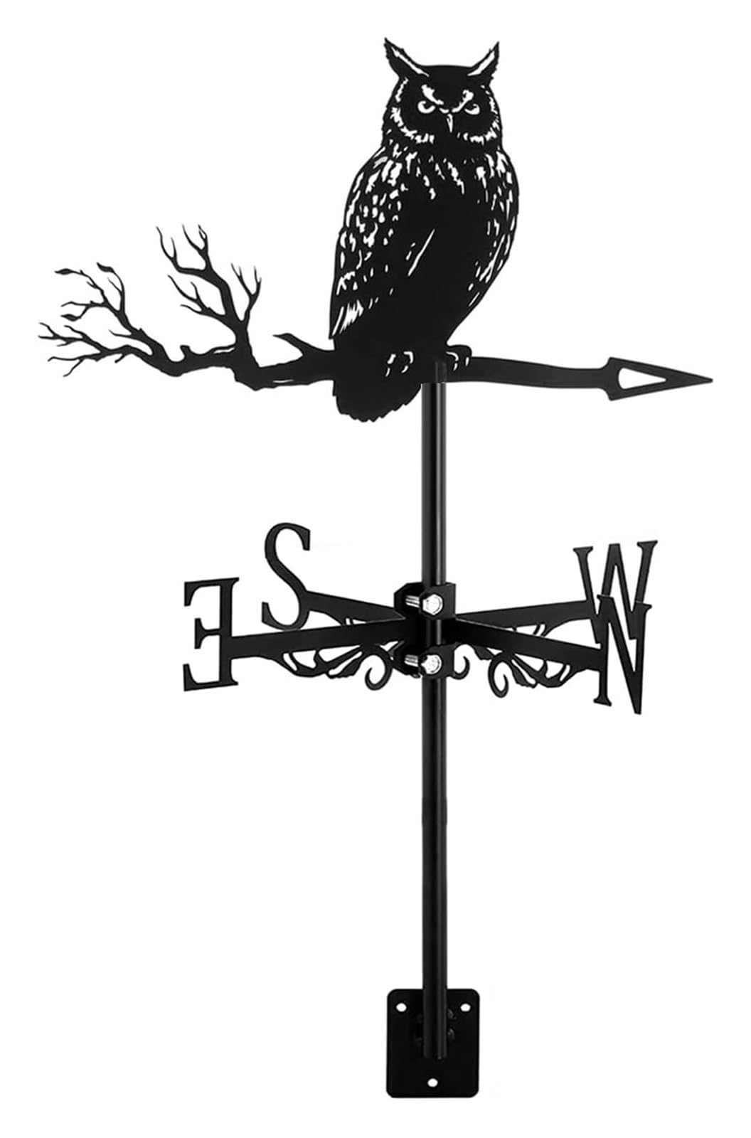 TAXXII Weather Vane Stainless Steel Creative Soaring Owl Birds Weathervane with Anti-Rust Coating Farm Scene Garden Stake Direction Indicator Ornament(Owl)