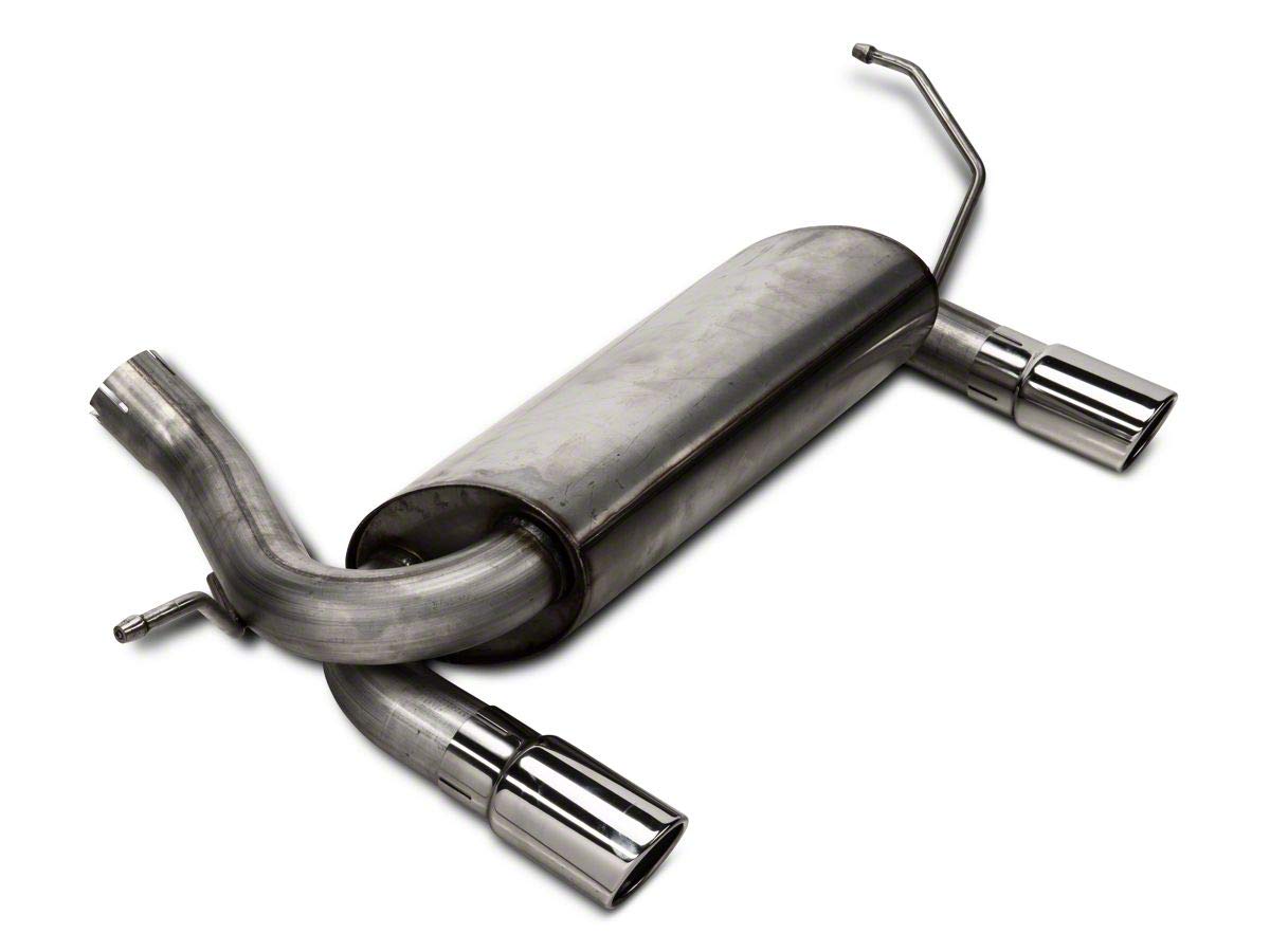 Redrock 4x4 Dual Outlet Axle-Back Exhaust with Polished Tips Compatible with 07-18 Jeep Wrangler JK