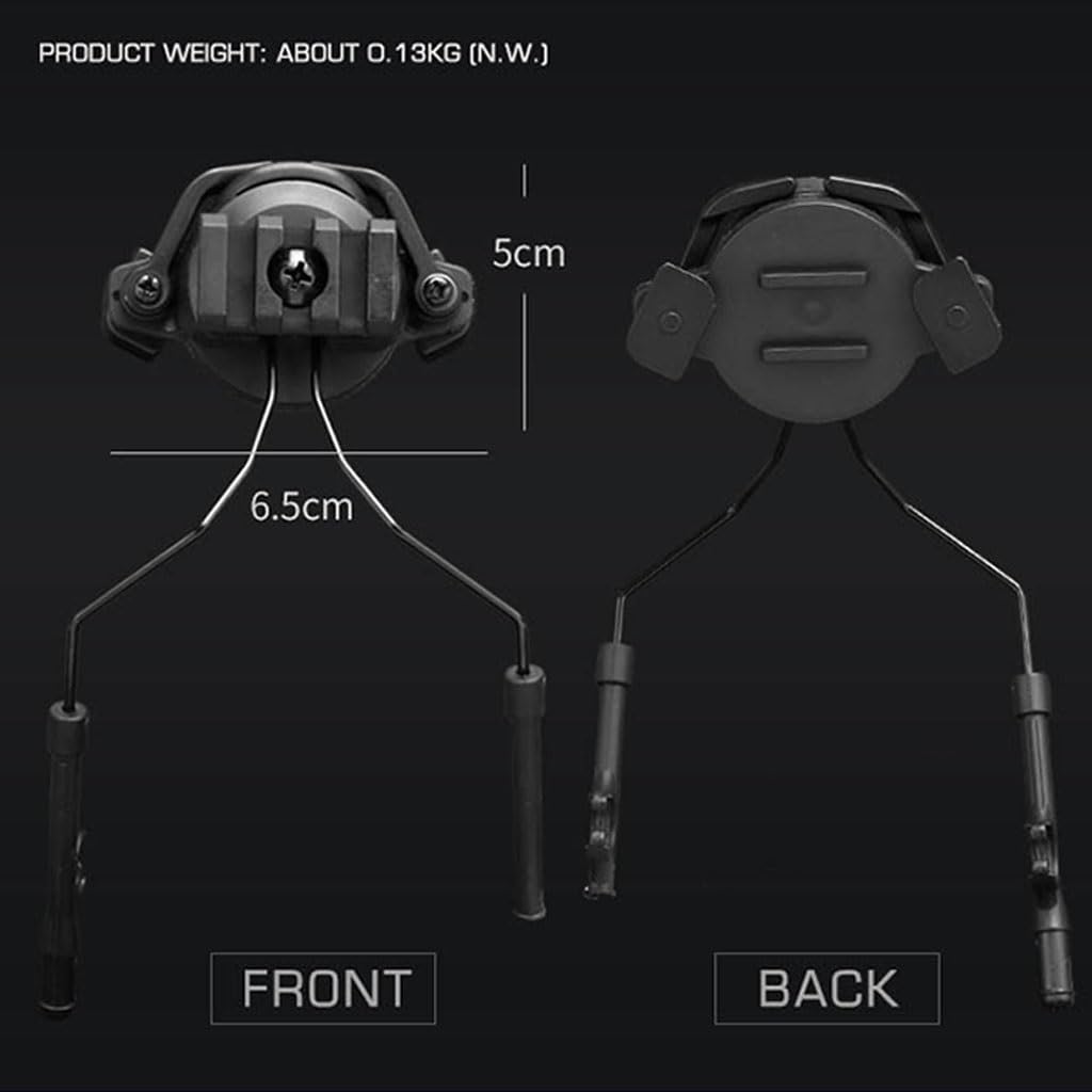 2PCS ARC Rail Suspension Headset Bracket Ear Muff Adapter For Tactical Helmets – Tool-Free Mount On FAST Helmet