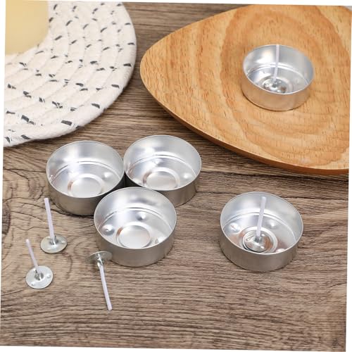 150 piezas de recipientes de aluminio para velas con mechas miniatura 6