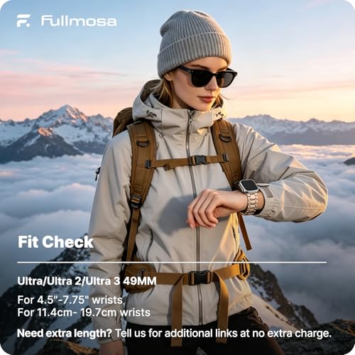 Image of Fullmosa Metal Bands With Case [Watch NOT Included] Compatible Apple Watch Strap 49mm,Steel Apple Watch Band for iWatch Ultra 3 /2 /1,49mm,Rose Gold