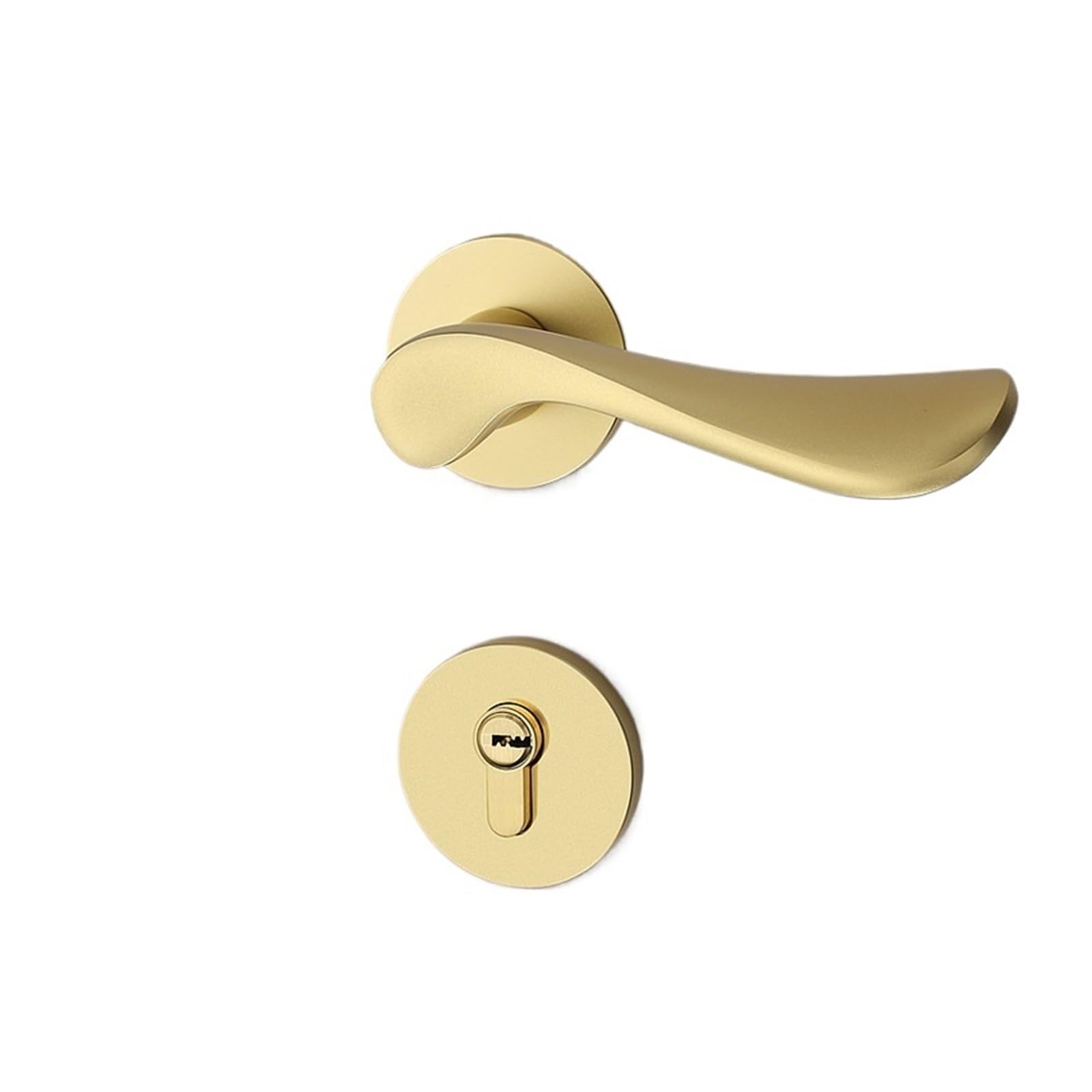 ZONSHJDKR Silent Split Lock Bedroom Exterior Door Handle Aluminum Alloy Indoor Wooden(DS 102 Alluvial Gold)