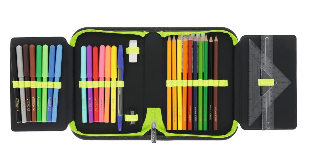 Herlitz Estuche Escolar Relleno, 31 Piezas, diseño de Vida Salvaje, 1 Unidad