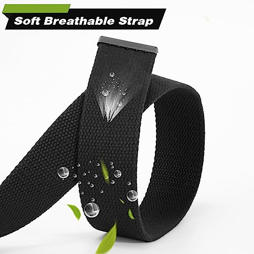 WHIPPY Canvas Web Belt Flip-Top Solid Black Military Buckle Fully Adjustable Mens Webbing Belts Cut To Fit2