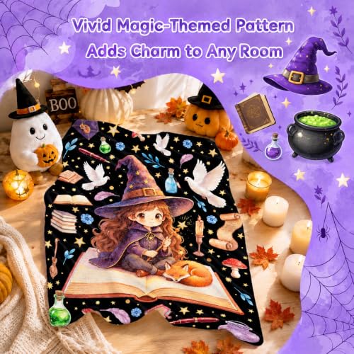 Xvx-Boom Witch Blanket,Halloween Throw Blankets, Cute Witch Gifts for Women - image 6