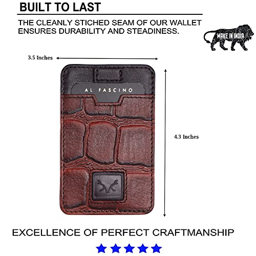 Image of AL FASCINO Leather Credit Card Holder Leather Wallet for Men Slim Minimalist Front Pocket Slim Wallet
