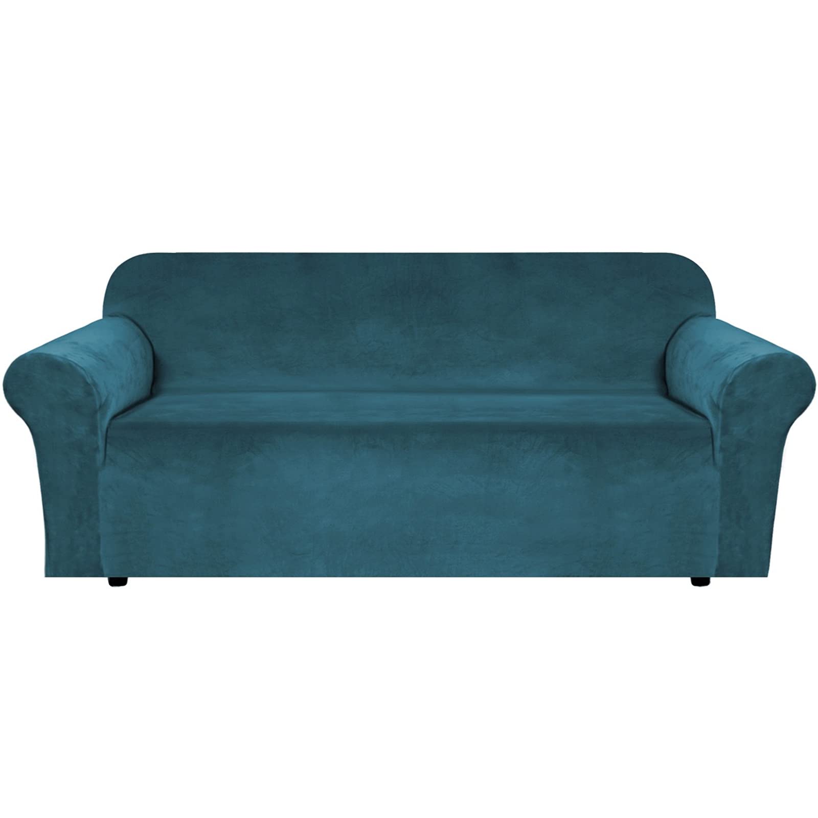 Housse de canapé extensible en velours bleu sarcelle chic