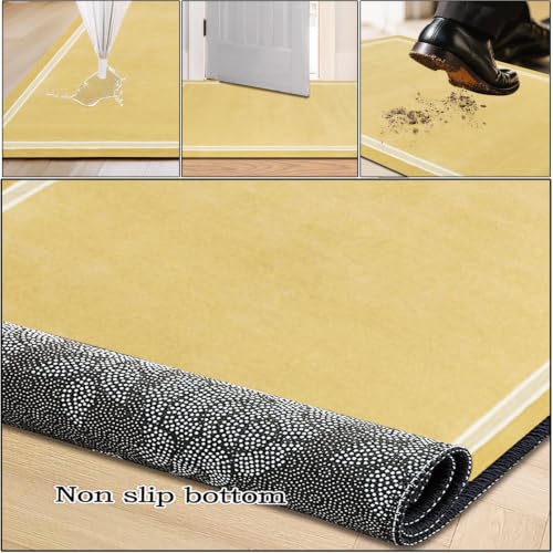 Alfombra antideslizante para evitar resbalones en el pasillo lavable de 60x90 cm amarilla 5