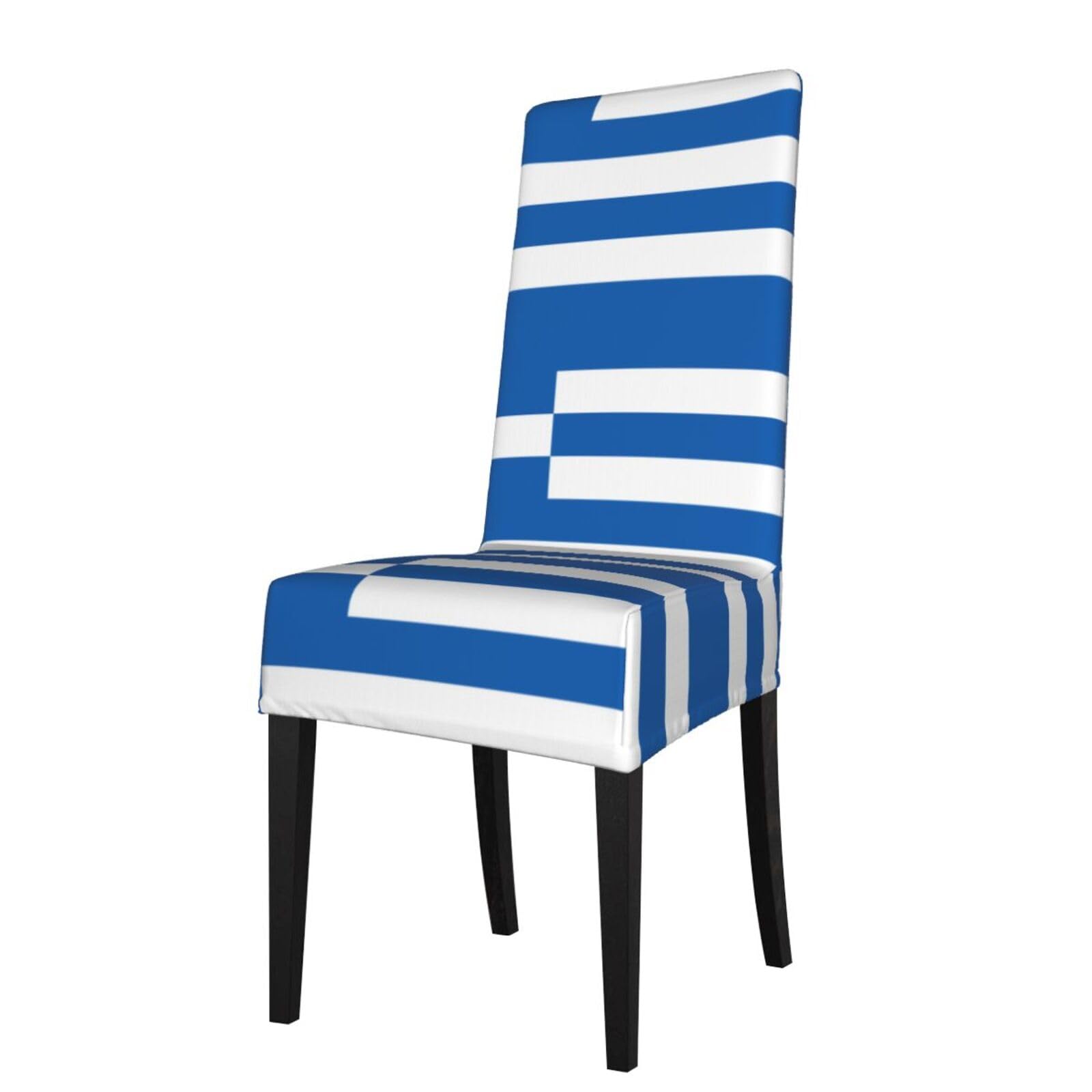 YYHWHJDE Greek flag Prints Dining Chair Throw Covers – Stretchable Polyester Blend Protects Your Chairs with Easy Style & Easy Care
