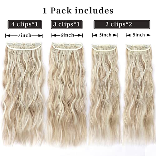 4Pcs Clip in Hair Extension, Curly Hair Extension Clip in, 20 Inches Long Synthetic Hair Extensions - Image 2
