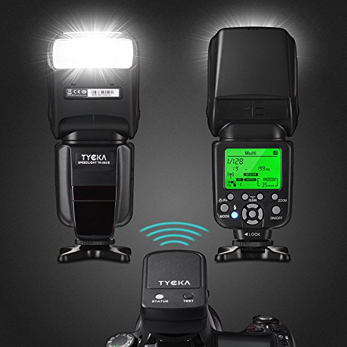 Tycka Professional i-TTL Flash avec télécommande sans Fil 2,4 G pour Nikon, 58GN, Mode maître et Esclave, Rear Curtain Sync, M/Auto Focus, écran LCD pour Wedding Portrait Studio Outdoor