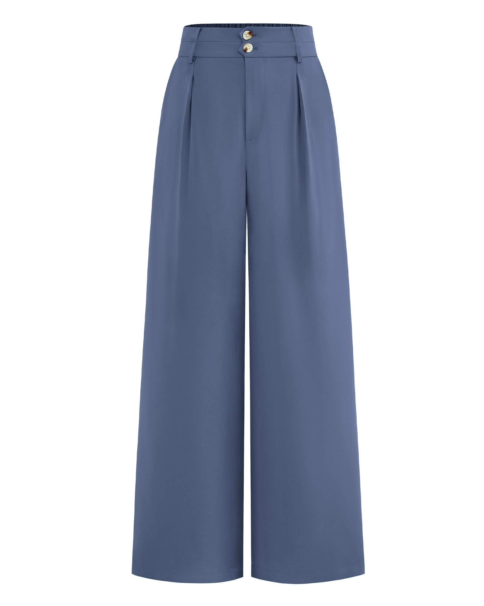 BTFBM Women Wide Leg Dress Pants 2025 High Waisted Button Pleated Business Casual Trousers Office Work Palazzo Pants