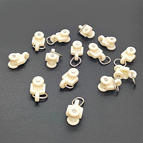 Image of FAPBADRI Heavy Plastic Runners with Wheels for Curtain Channel /Track, Ivory Colour, 50 Pieces