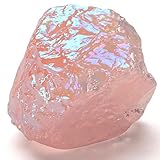 KALIFANO Angel Aura Rose Quartz Crystal - Titanium Bonded High Energy Raw Cuarzo Rosa Chunk with...