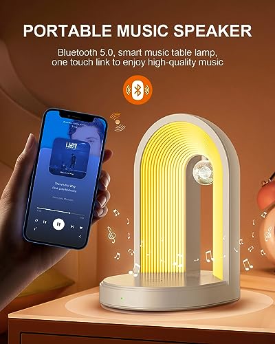 Gemmac 3 in 1 Night Lights Bluetooth Speaker, Music Bedside Lamp with Wireless Charger 15W - Image 3
