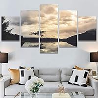 SIGNWIN 5 Panel Canvas Wall Art Calming Waters for Home Decorations Ready to Hang - 60