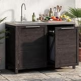 MOUMON Patio Kitchen Sink Cabinet with Stainless...