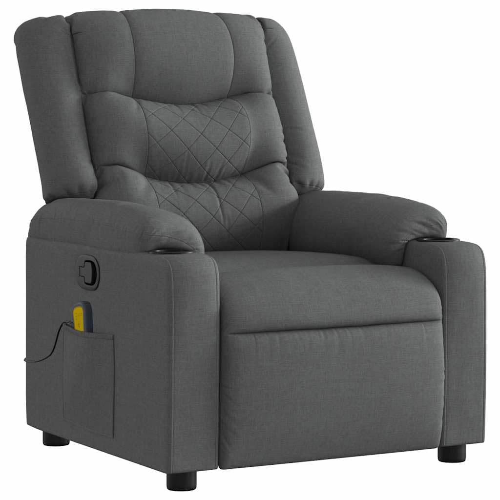 vidaXL Massagesessel Dunkelgrau Stoff