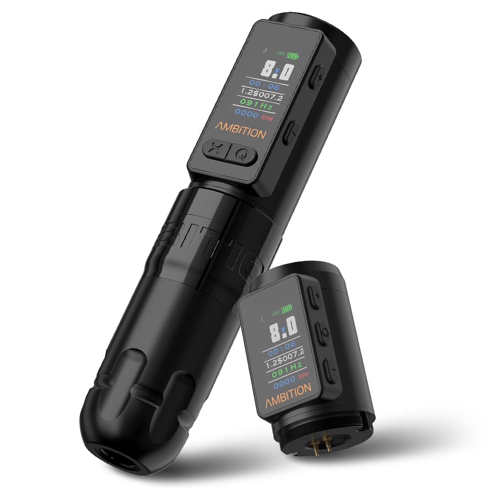 Soldier Max Tattoo Machine Rotary 2400mAh Tattoo Gun Cartridge Pen with Extra 1800mAh Battery Billing Function Frequency Mode Stabilizing System Supply for Professional Tattoo Artists