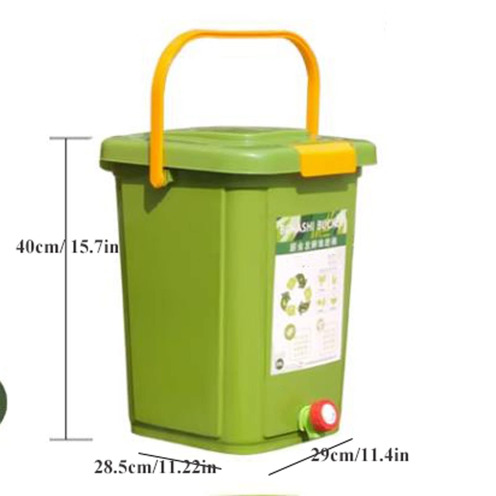 Kit de démarrage de composteur électrique d'intérieur, bac à compost de comptoir de cuisine 20 L avec couvercle pour compostage des déchets alimentaires domestiques