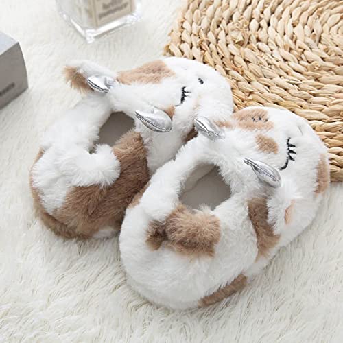 Toddler Slippers Toddler Boys Girls Slippers Cozy Fuzzy House Shoes Indoor House Slippers Non Slip Home Slipper (Brown, 3.5-4.5 Years)3