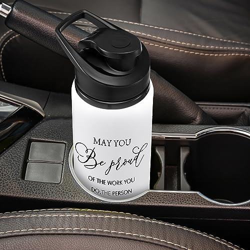 Bokon 24 Pack Thank You Inspirational Gifts Reusable Aluminum Water Bottle Bulk Lightweight Leakproof Metal Sports with Lid for Christmas Gym Camping Hiking Back to School Gift(Colorful,25 oz)
