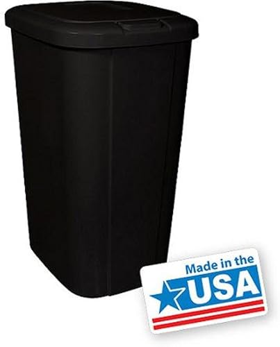 SuperTrading Hefty - Bote de basura con tapa táctil de 13.3 galones, color negro (1)