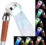 Shower Head, High Pressure Boosting Water Saving, Led Shower Head with 7 Colour Changing, Handheld Shower with Ionic and Stone Filter for SPA
