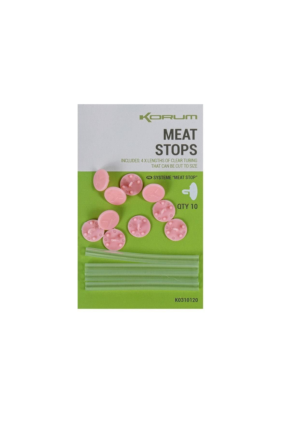 KorumMeat Stops (K0310120) - 10 Pack - Pink Gripper Point Plastic Fishing Hook Accessory