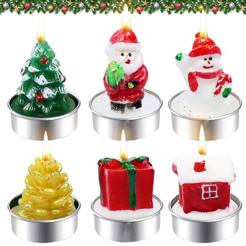 6 Stück Weihnachts Teelichter Weihnachten, Weihnachten Teelicht...