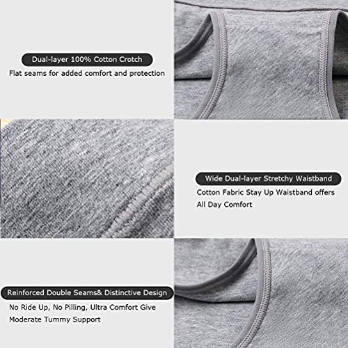 Image of Womens Underwear,Cotton Mid Waist No Muffin Top Full Coverage Brief Ladies Panties Lingerie Undergarments for Women Multipack