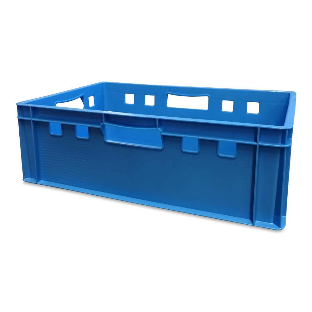 kanister-vertrieb® 5 Stück E2 Kisten 60x40x20 cm Fleischkiste Lagerkiste Metzgerkiste Eurobox blau