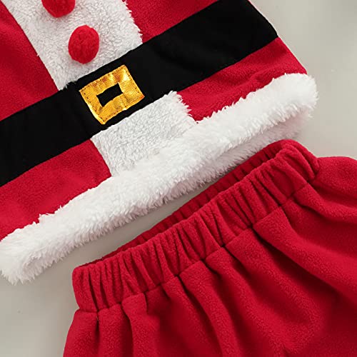 Baby Meisjes Kerst Fancy Dress Kostuums, Baby Jongens Pluche Kerstman Xmas Party Aangepaste Set, 1-5 Jaar, Rood, 12-18 Maanden - Afbeelding 6