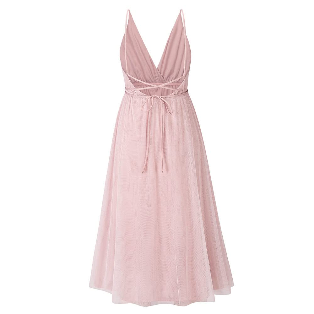 open lace back dress Sandy Pink Dress– Teuta Matoshi main image 1