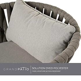 Grand patio Swivel Rope Wicker Chairs Set of 2, Patio Dining Chairs with Cushions, All-Weather Wicker Armchairs Steel Frame, Indoor&Outdoor Modern Style for Backyard, Balcony, Quinn, Gray 518Ij7l88zL. SS280