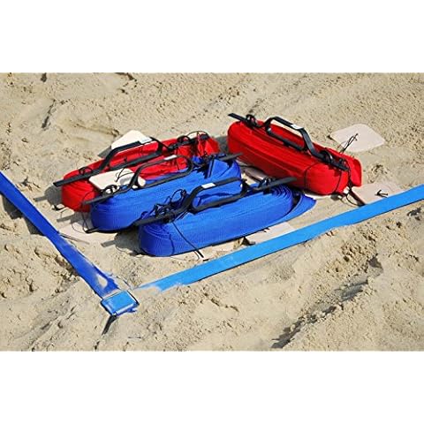 Turnier Beachvolleyball Linien 16x8m, Breite 5cm - Official Spielfeldmarkierung Volleyball Size Sand (Blue) Cover