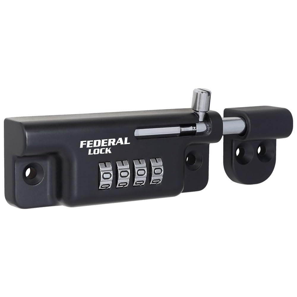 Federal Lock 4 Digit Combination Sliding Bolt Lock Keyless - Premium Security