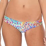 Luli Fama Women's Bajo Un Mismo Sol Zig-Zag Open Side Moderate Bikini Bottom, Multi, Small