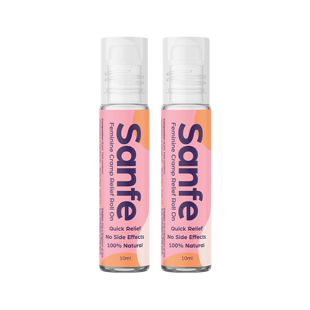SanfeFeminine Cramp Relief Roll On For Instant Relief From Period Pain - 10ml - Pack of 2
