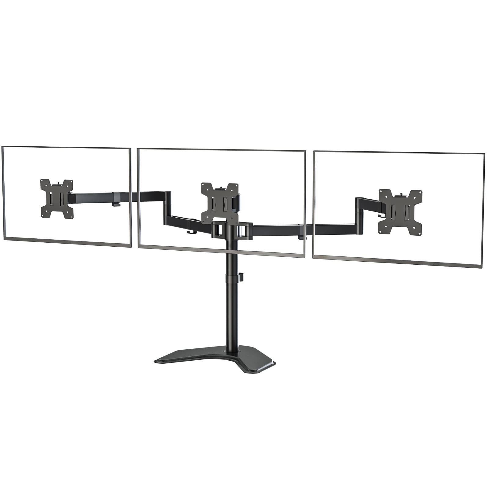 WALI Free Standing Triple LCD Monitor Fully Adjustable Desk Mount Fits 3 Screens up to 27 inch, 22 l